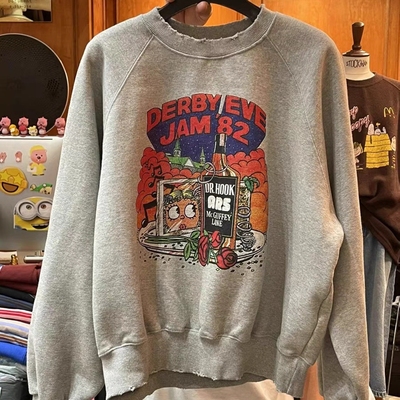 韩国代购加绒宽松棉卡通印花卫衣