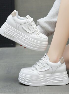 厚底8cm内增高小白鞋女2026年春季新款系带休闲运动鞋小个子百搭