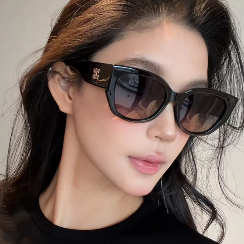 复古猫眼墨镜女高级感圆脸防紫外线太阳镜开车户外偏光眼镜UV400