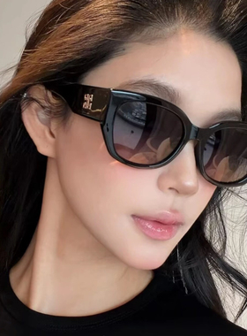 复古猫眼墨镜女高级感圆脸防紫外线太阳镜开车户外偏光眼镜UV400