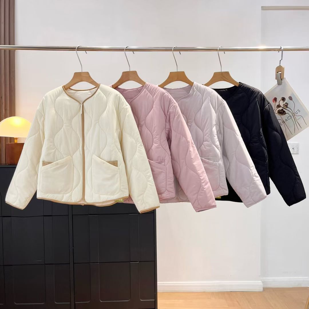 气绒服！秋冬新款羽绒棉服轻薄保暖内胆菱形格棉衣棉服夹棉外套