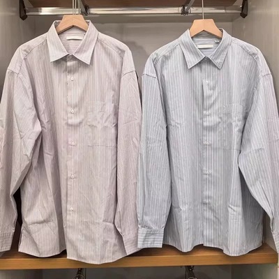 男装女装情侣宽松条纹衬衫休闲百搭宽松长袖衬衣衬衫26新款482454