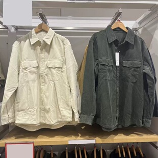 日单男装女装灯芯绒工装衬衫长袖衬衣休闲25秋冬新款外套潮480295