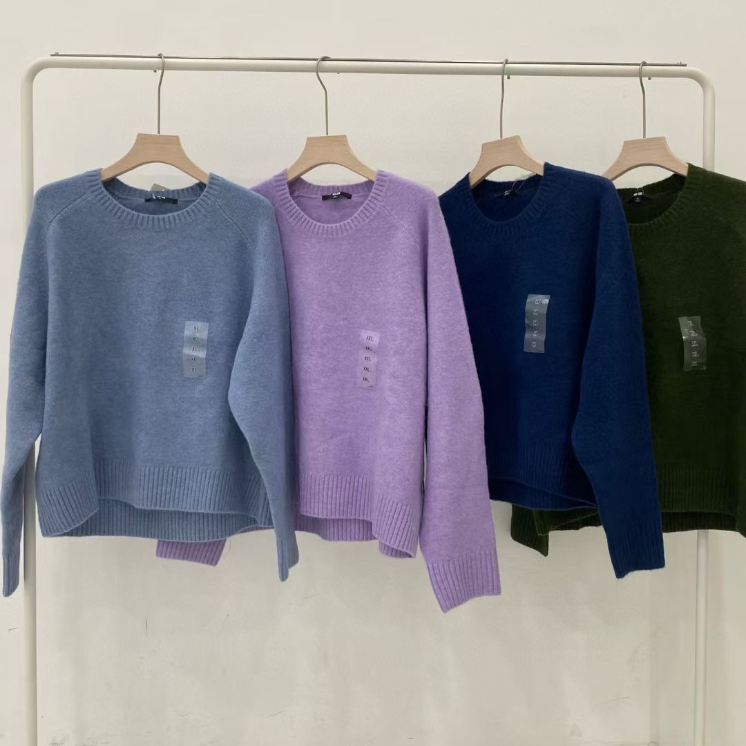 女装舒芙蕾圆领针织衫/毛衣毛衫套头打底长袖秋冬新款上衣479157