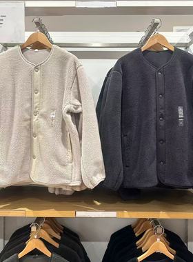 日单男女装秋冬防风仿羊羔绒摇粒绒圆领抓绒开衫长袖外套男481183