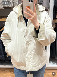 棉衣女装连帽短外套休闲翻领夹克保暖棉服秋冬新款宽松百搭479764