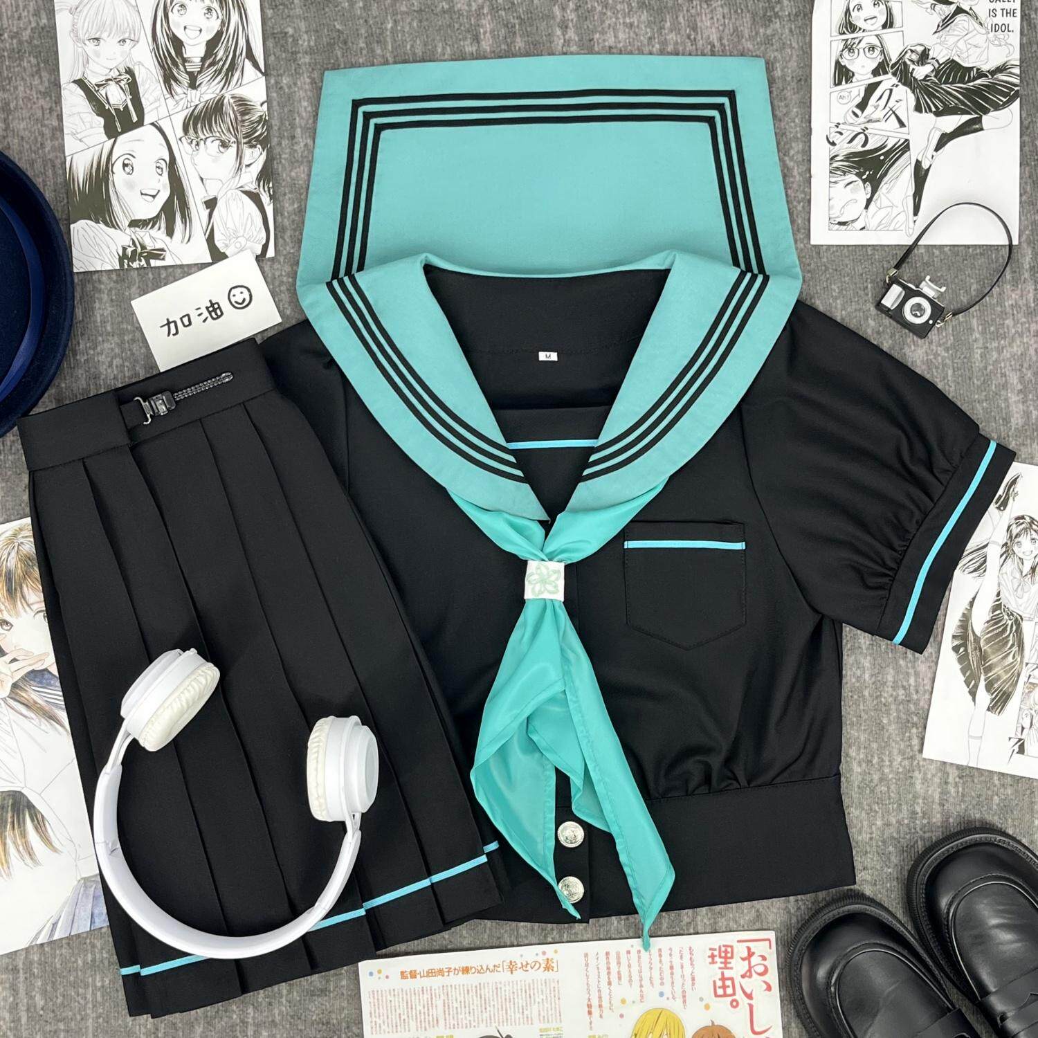 收腰款初音泡泡袖水手服JK制服