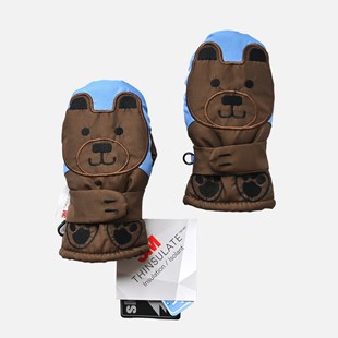 加厚小熊儿童连指手套滑雪闷子防滑防水新雪丽保暖可爱冬季2-3岁