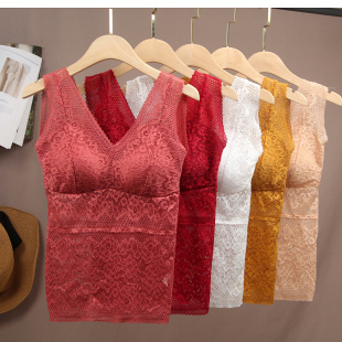 潮 上衣打底小衫 2021年新款 性感V领蕾丝吊带背心女夏外穿内搭无袖