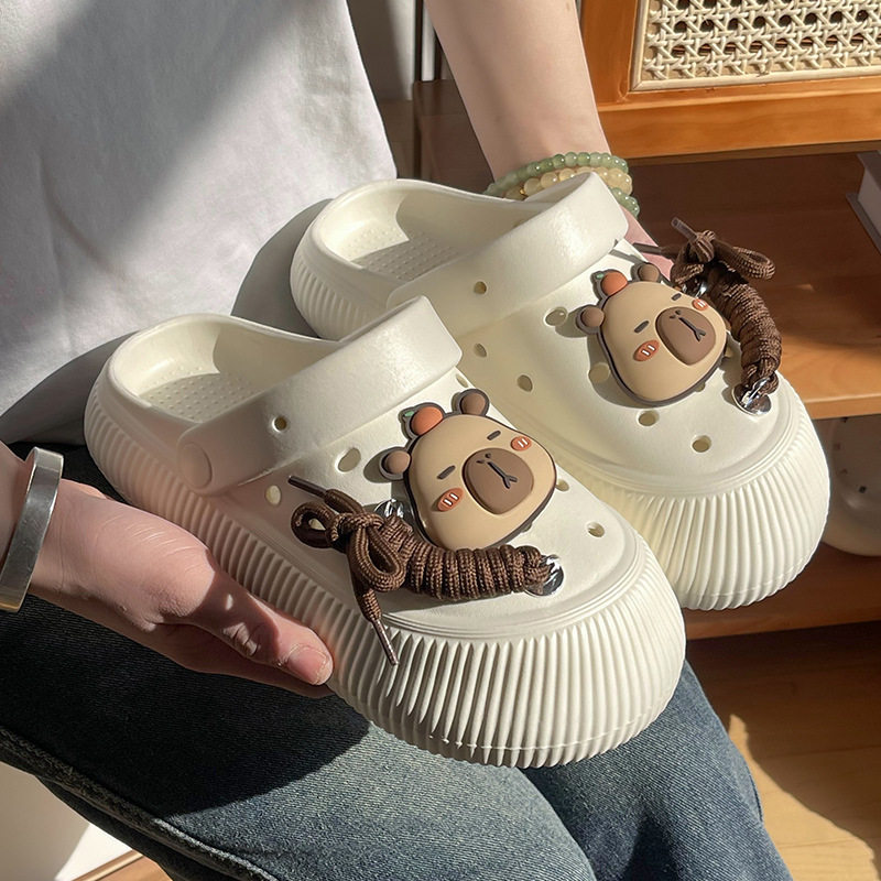 可爱厚底洞洞鞋女夏00