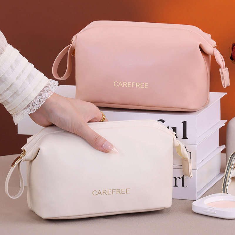 轻奢高级感通勤补妆包PU小巧便携分区口红粉饼化妆品收纳包化妆袋