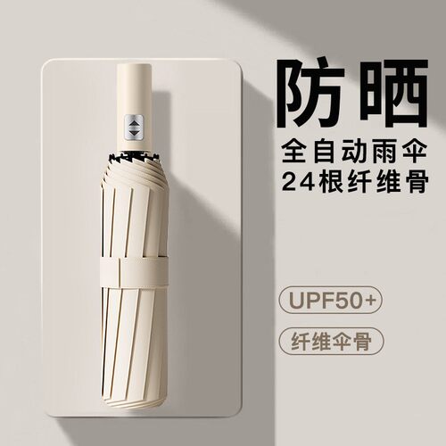 24骨加厚抗风晴雨两用黑胶伞