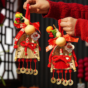 2026马年万字结扫把葫芦挂件装饰入户门把手挂饰中国结新年装饰品