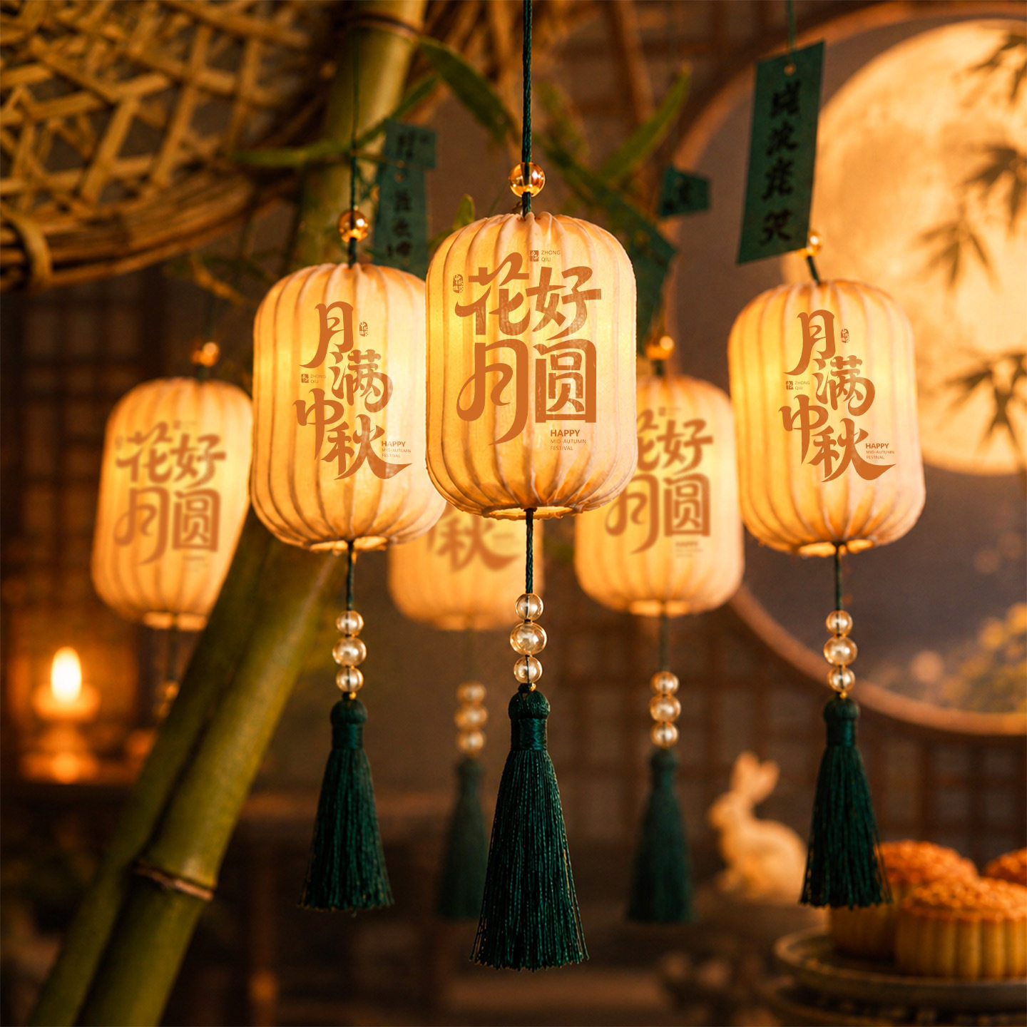 2026中秋发光小灯笼挂饰