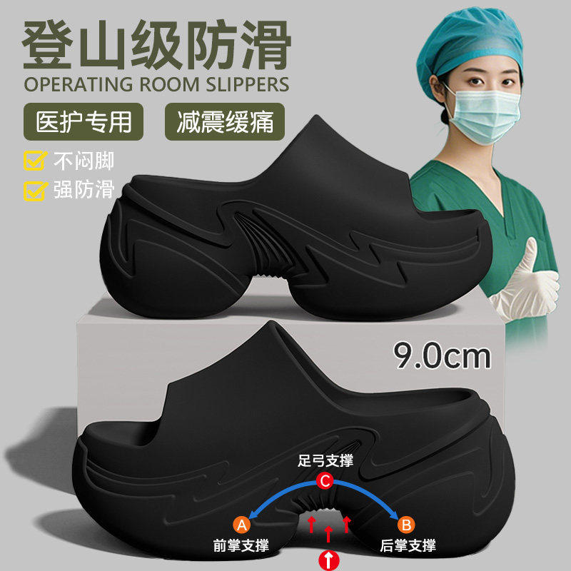 手术室防滑厚底增高凉拖