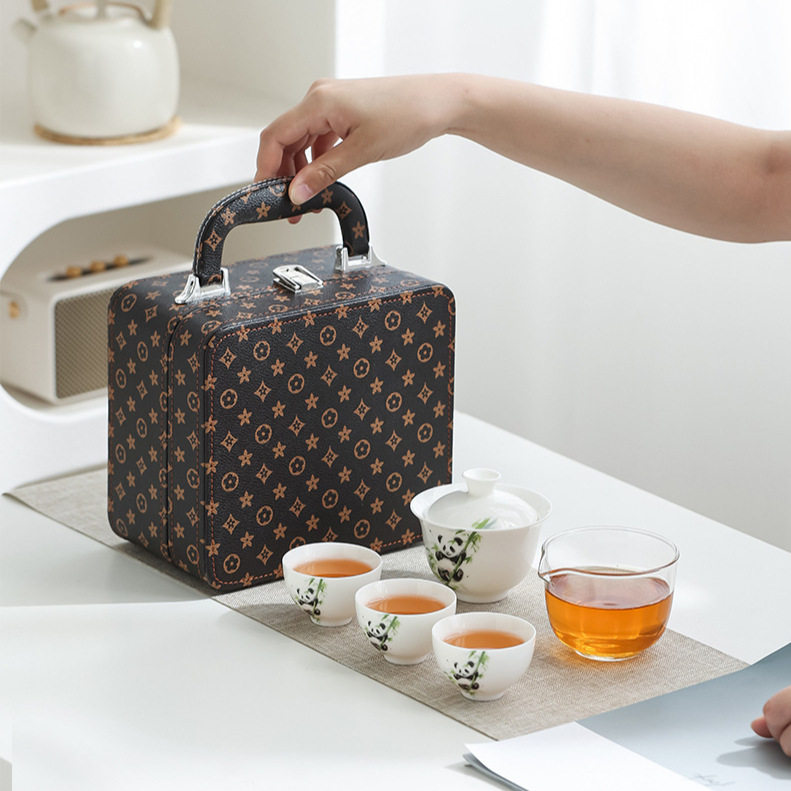 简约熊猫旅行茶具快客杯