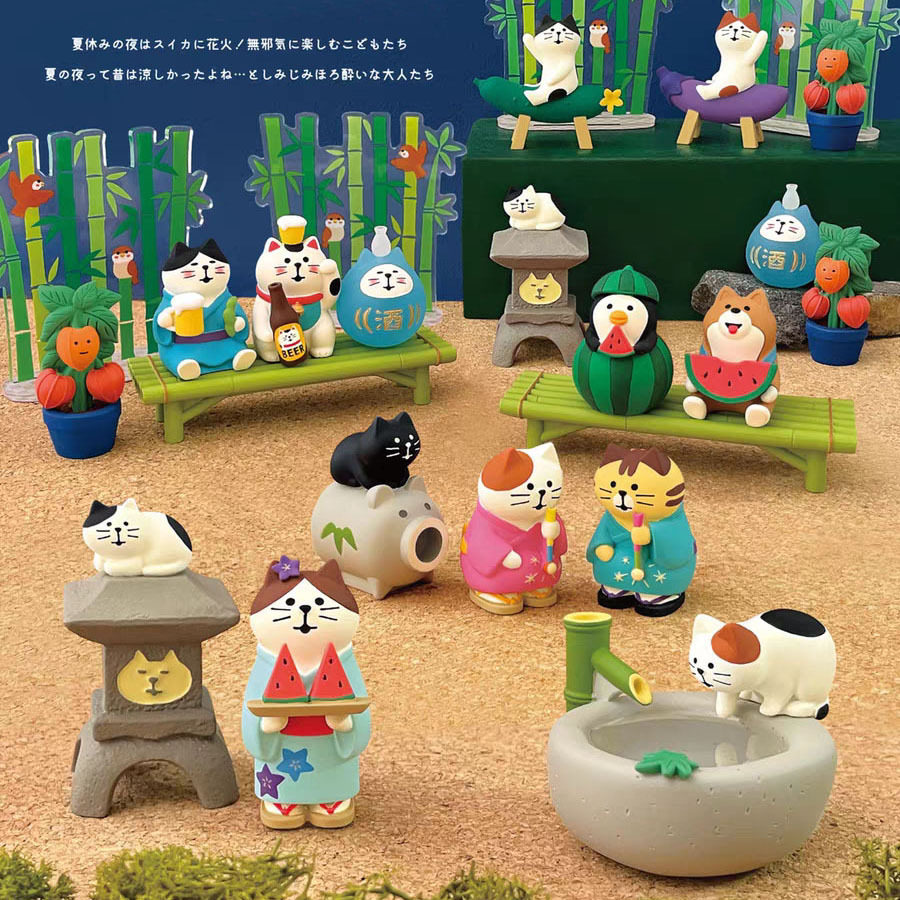 日式ZAKKA西瓜猫可爱庭院摆件