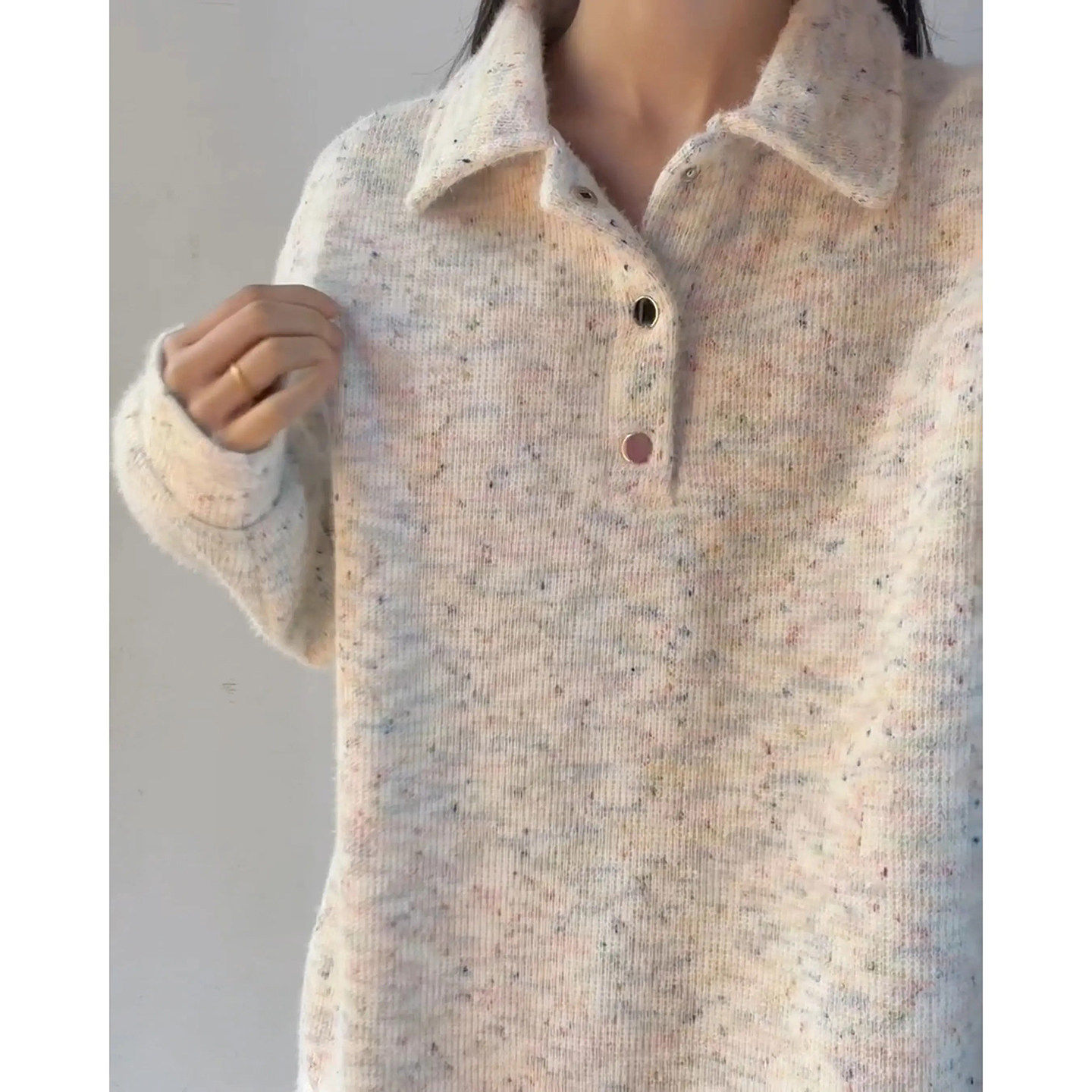 彩点美式polo领卫衣男款冬季加绒重磅亨利衫长袖t恤内搭打底上衣