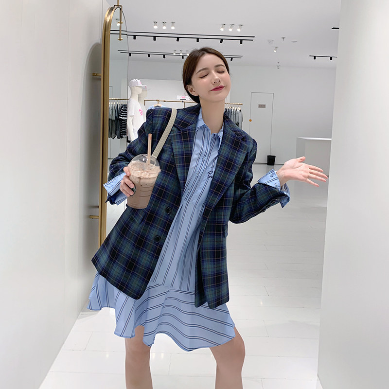 【清仓不退换】张佐佐997 独立女性的时髦与气场 格纹西装外套