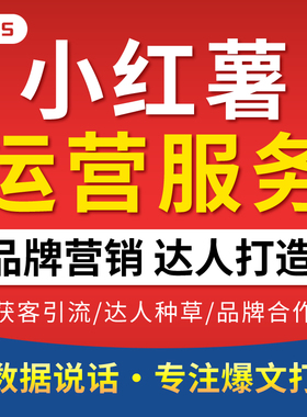 小红薯运营策划合作xhs书推广笔记视频剪辑定制账号托管打造设计