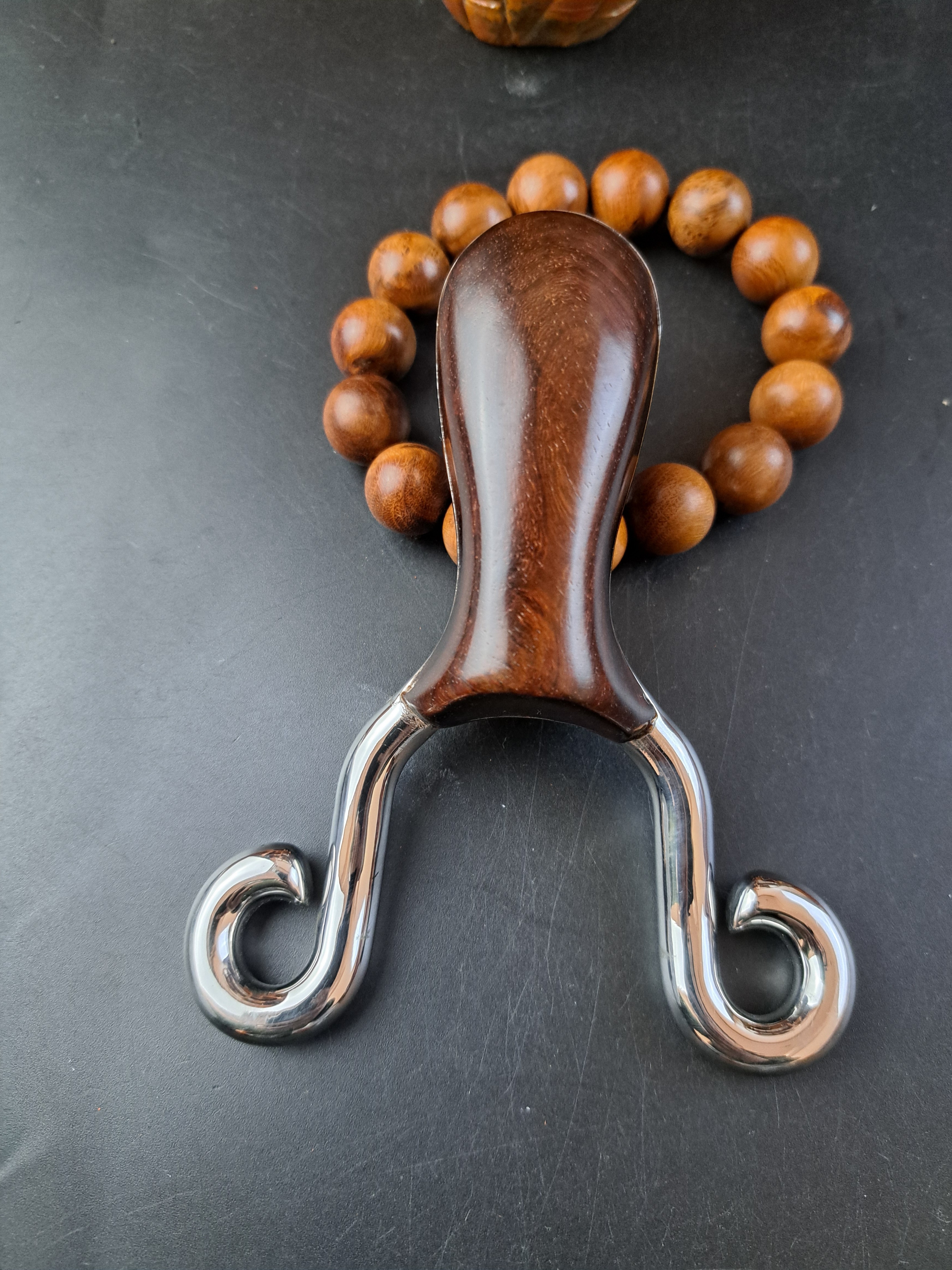 老挝大红酸枝贴片冷弯传统弹弓9毫米冷弯弓实木钢木混合户外当你