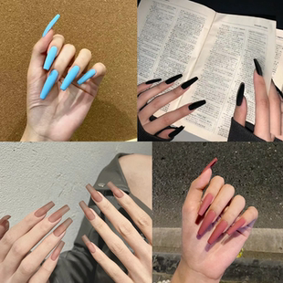 长梯磨砂系列穿戴甲欧美风cosplay秀舞蹈美甲贴成品哑光假指甲片