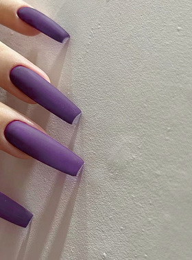 磨砂深紫色穿戴甲nails欧美辣妹