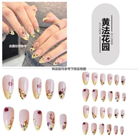 Almond-pointed white French impatiens dress nail, elegant cross-border American hot girl fake nail patch finished nail sheet thumbnail 6
