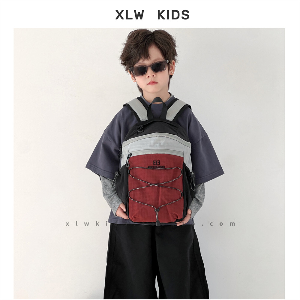 2026春新款撞色拼接儿童双肩包工装休闲轻便多功能登山包学生背包,玩具/童车/益智/积木/模型,书包,淘宝优惠券,粉丝福利购,淘宝优惠卷