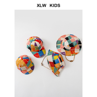 ins彩虹色系 潮男女童渔夫帽 韩国宝宝帽子春秋出游儿童鸭舌帽个性