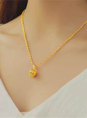 送礼佳品！时来运转镂空绣球项链