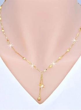 越南沙金七夕连理枝项链女款网红爆款轻奢小众高级感锁骨链送女友