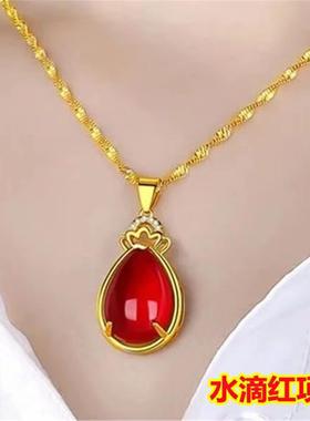 香港黄金色项链女款仿真金吊坠