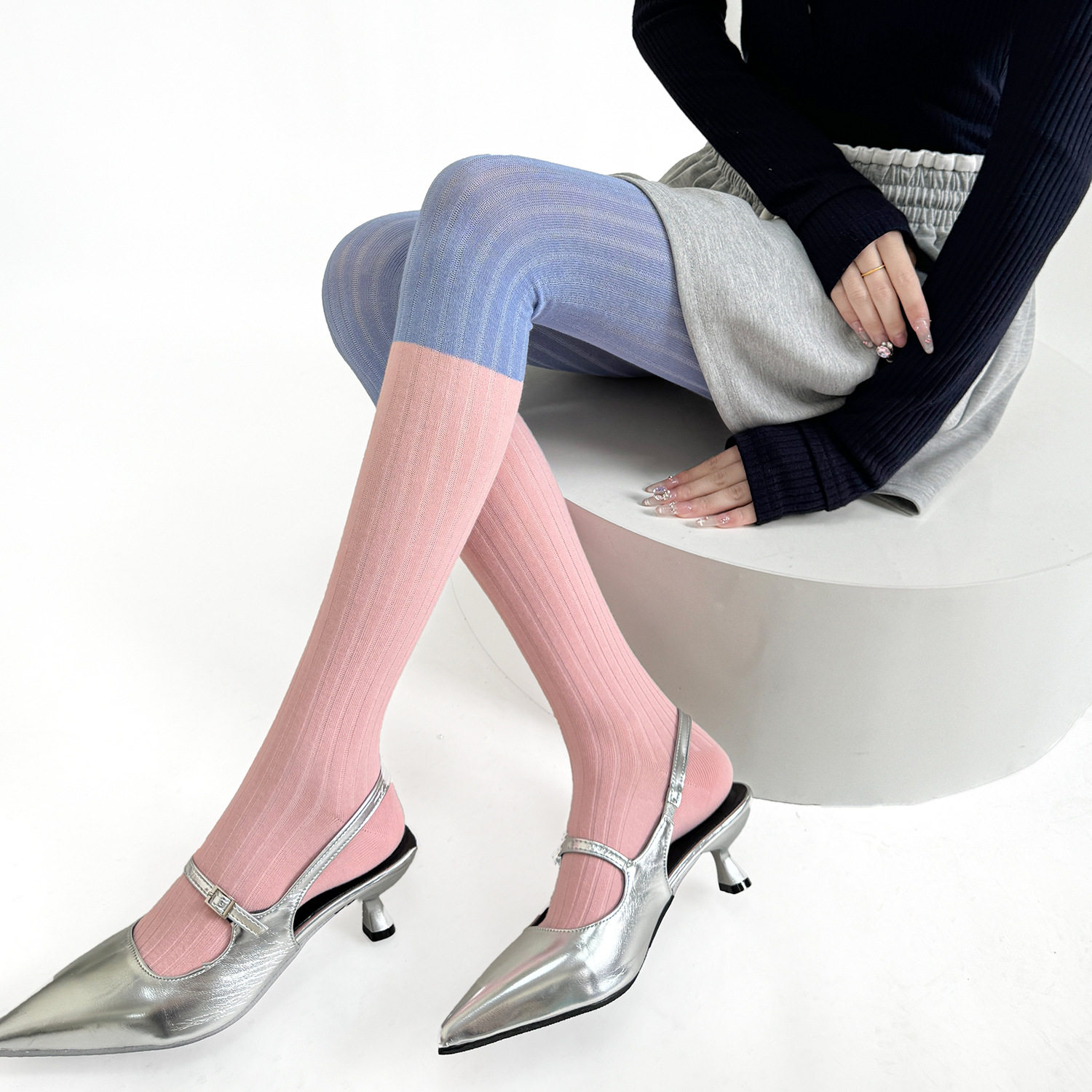 秋冬复古风日系竖条纹撞色连裤袜女简约格雷系纯棉摩登气场打底裤,女士内衣/男士内衣/家居服,连裤袜/打底袜,淘宝优惠券,粉丝福利购,淘宝优惠卷