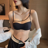 性感无痕文胸内衣女薄款 夏季 网纱抹胸小胸胸罩防下垂套装 法式 新款