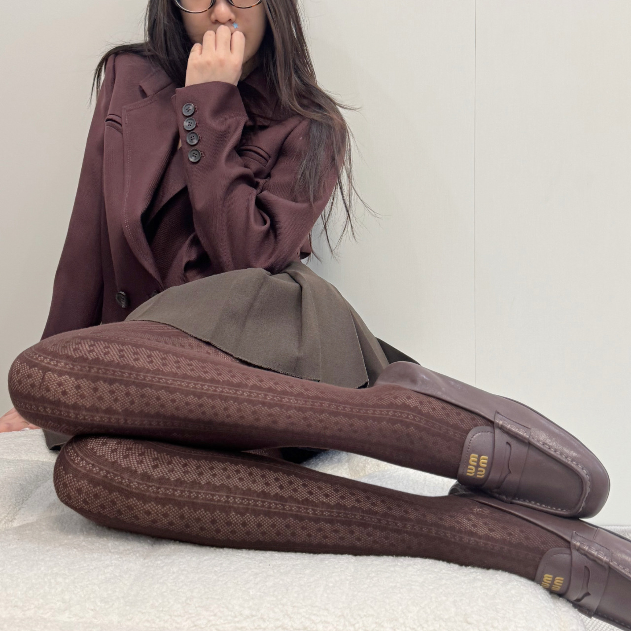 复古提花蕾丝波点打底丝袜