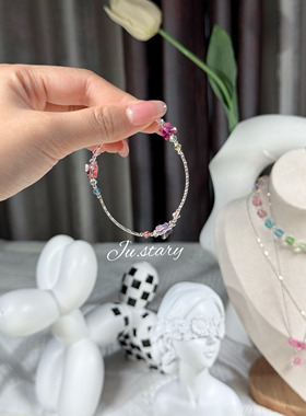 施华洛水晶爱心手链925银管可调节手围高级轻奢小众女款