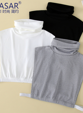 2025秋冬纯色高领假领子男女百搭套头保暖针织堆堆衬衫打底假衣领