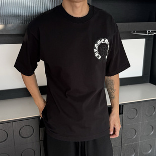 2026春夏新品克罗短袖T恤男士圆领上衣半袖女士纯棉短袖