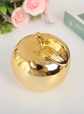 苹果陶瓷镀金饰品家居装饰品摆件