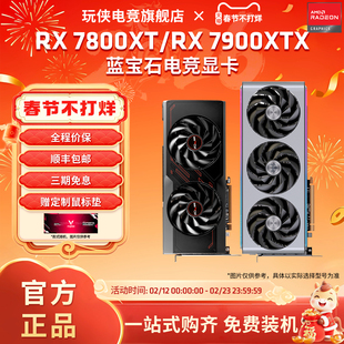 AMD 蓝宝石RX 7800 XT/RX 7900 XTX AI人工智能渲染 电竞游戏显卡