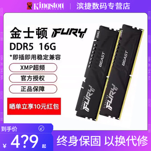 机内存灯条RGB 金士顿DDR5野兽系列5200 6000MHz 5600 16G 32G台式