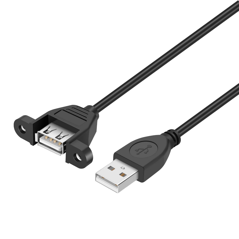 usb2.0接口延长线A公对A母带耳朵可固定加长主板机箱柜扩展数据信号连接线