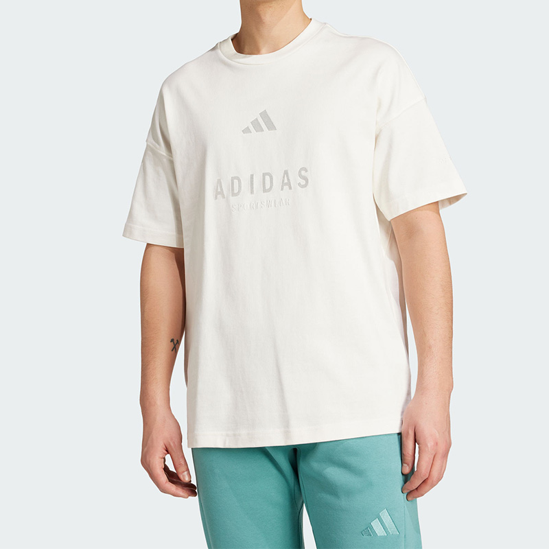 阿迪达斯男款休闲圆领短袖