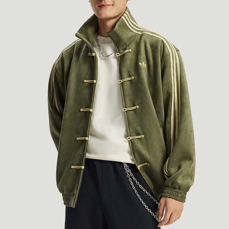 阿迪达斯三叶草情侣款复古夹克