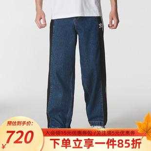DENIM 新款 PANT 阿迪达斯三叶草男装 牛仔宽松运动裤 2025秋季