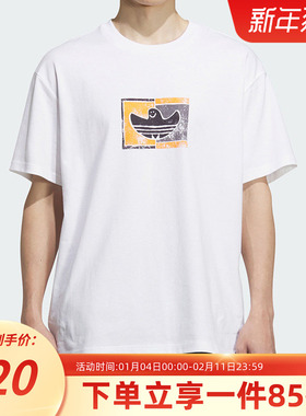 阿迪达斯三叶草男装女装秋季新款经典宽松运动圆领短袖T恤KD4289