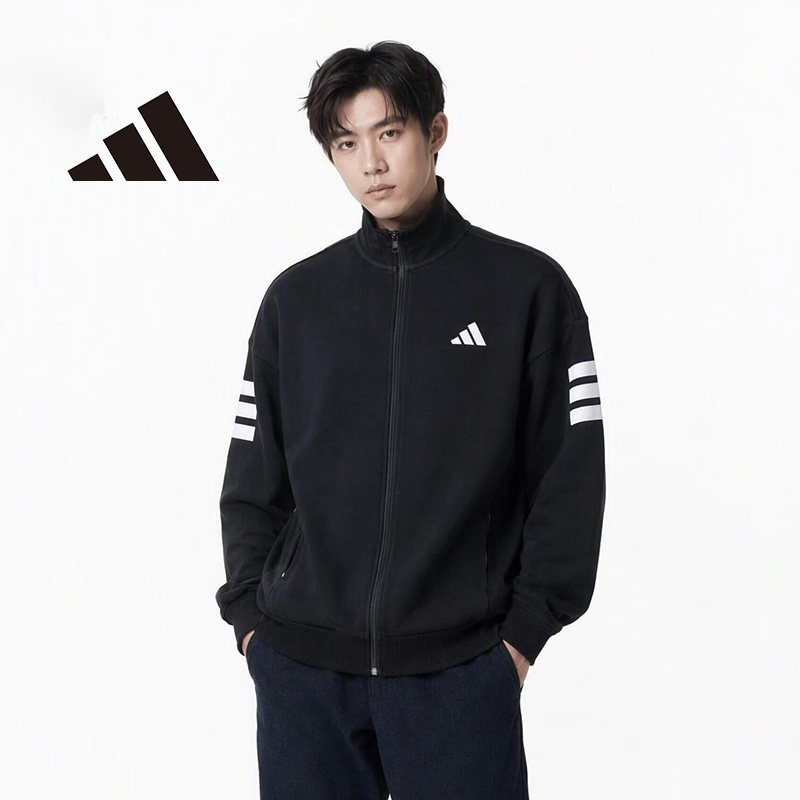 阿迪达斯正品男装2026秋季新款健身运动服休闲针织夹克外套KX9153