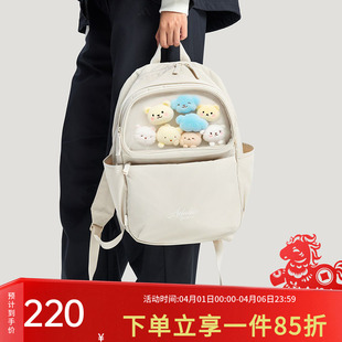 学生书包大容量透明前袋运动背包KR5078 阿迪达斯男女双肩包新款