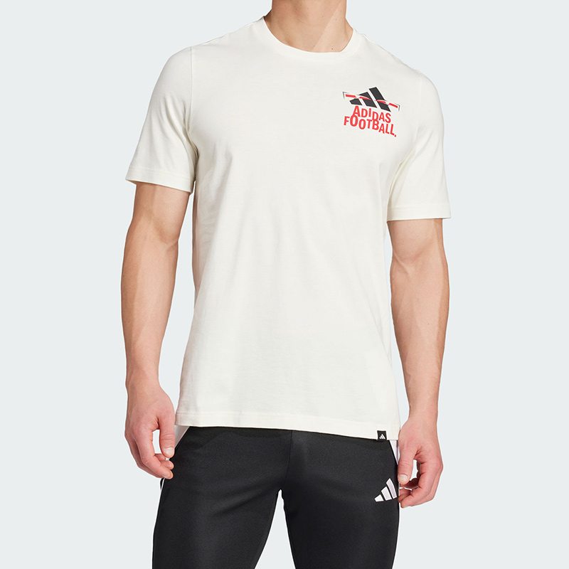 阿迪达斯男款足球运动短袖T恤